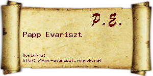 Papp Evariszt névjegykártya